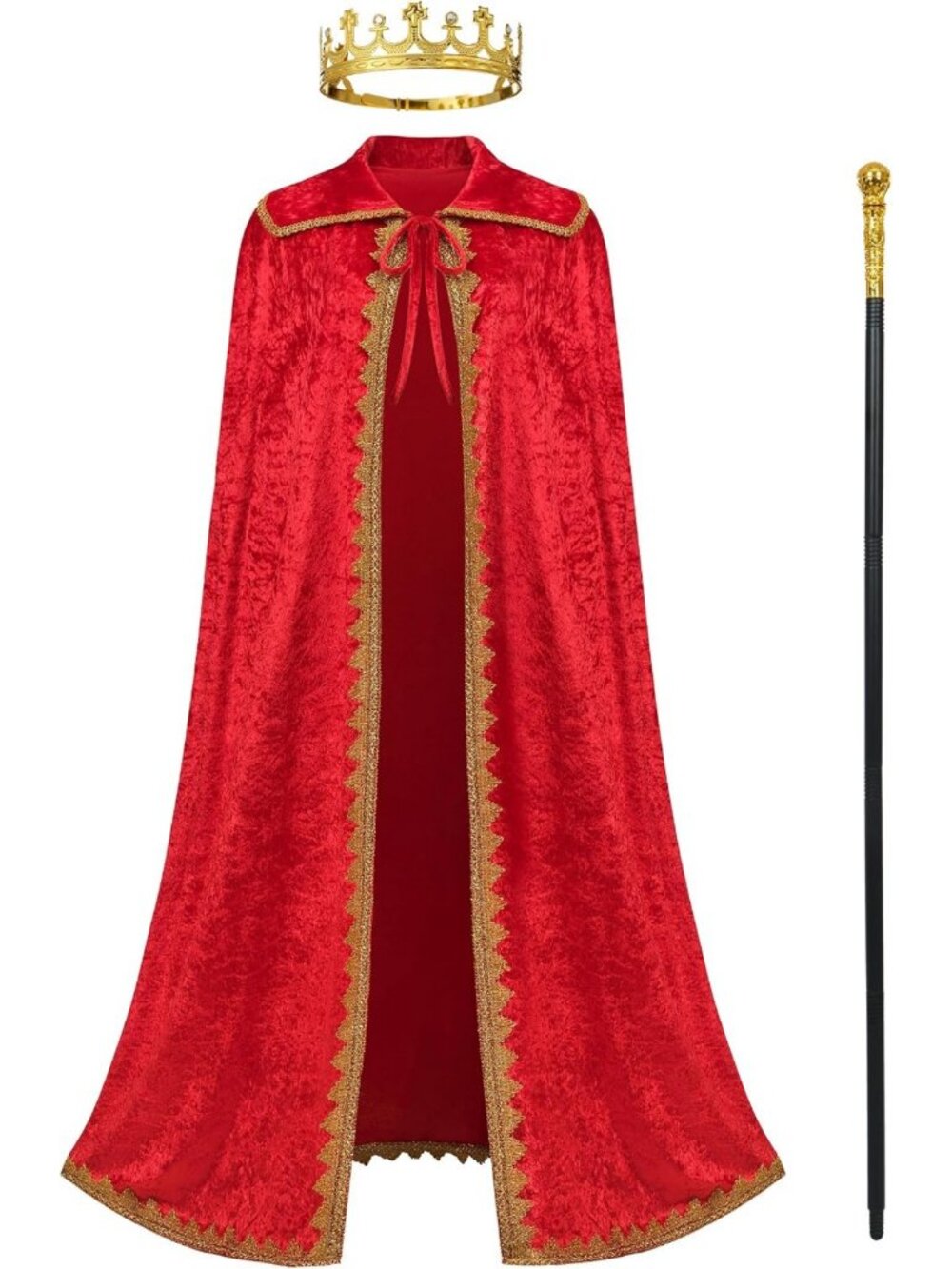 Regal King Costume for Adults - Cape, Crown & Scepter Set for Parties & Events